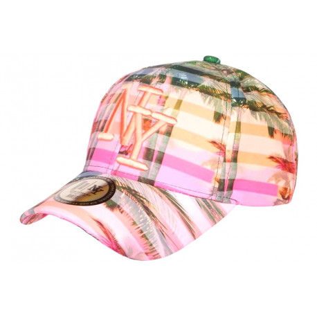 Casquette Enfant Tropicale Rose Palmiers Streetwear Bora 7 a 12 ans Casquette Enfant Hip Hop Honour