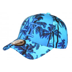 Casquette Enfant Bleue Tropicale Palmiers Streetwear Bora 7 a 12 ans Casquette Enfant Hip Hop Honour