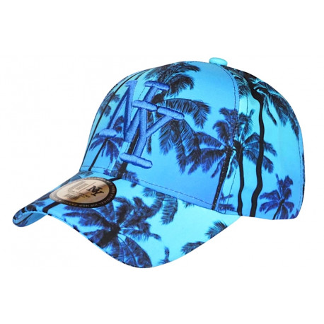 Casquette Enfant Bleue Tropicale Palmiers Streetwear Bora 7 a 12 ans Casquette Enfant Hip Hop Honour