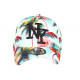 Casquette NY Tropicale Turquoise Corail Palmiers Design Streetwear Bora CASQUETTES Hip Hop Honour
