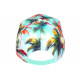 Casquette NY Tropicale Turquoise Corail Palmiers Design Streetwear Bora CASQUETTES Hip Hop Honour