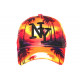 Casquette NY Tropicale Orange et Bleue Palmiers Streetwear Bora CASQUETTES Hip Hop Honour