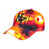 Casquette Enfant Tropicale Orange Bleue Palmiers Streetwear Bora 7 a 12 ans