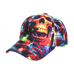 Casquette NY Enfant Crâne Rouge Bleue Style Streetwear Skull 7 a 12 ans Casquette Enfant Hip Hop Honour