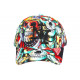 Casquette NY Enfant Crâne Rouge Vert Look Streetwear Skull 7 a 12 ans Casquette Enfant Hip Hop Honour