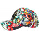 Casquette NY Enfant Crâne Rouge Vert Look Streetwear Skull 7 a 12 ans Casquette Enfant Hip Hop Honour