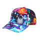 Casquette NY Enfant Crâne Bleue Orange Look Streetwear Skull 7 a 12 ans Casquette Enfant Hip Hop Honour