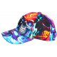Casquette NY Enfant Crâne Bleue Orange Look Streetwear Skull 7 a 12 ans Casquette Enfant Hip Hop Honour