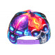 Casquette NY Enfant Crâne Bleue Orange Look Streetwear Skull 7 a 12 ans Casquette Enfant Hip Hop Honour
