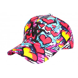 Casquette Enfant Coeur Rouge Bleue Coeur Style Graphique Street Art 7 a 12 Ans Casquette Enfant Hip Hop Honour