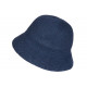Chapeau Femme Été Bleu Marine Forme Cloche en Paille Tendance Coco CHAPEAUX Nyls Création
