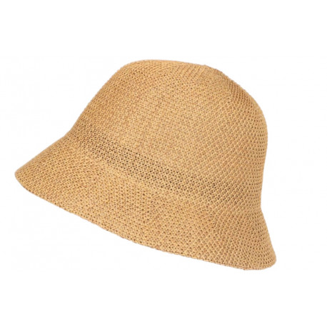 Chapeau Femme Été Marron Forme Cloche en Paille Tendance Coco CHAPEAUX Nyls Création
