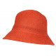 Chapeau Femme Été Orange Forme Cloche en Paille Tendance Coco CHAPEAUX Nyls Création