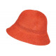 Chapeau Femme Été Orange Forme Cloche en Paille Tendance Coco CHAPEAUX Nyls Création