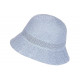 Chapeau Femme Été Gris Bleu Forme Cloche en Paille Tendance Coco CHAPEAUX Nyls Création
