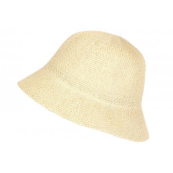 Chapeau Femme Été Beige Forme Cloche en Paille Tendance Coco CHAPEAUX Nyls Création