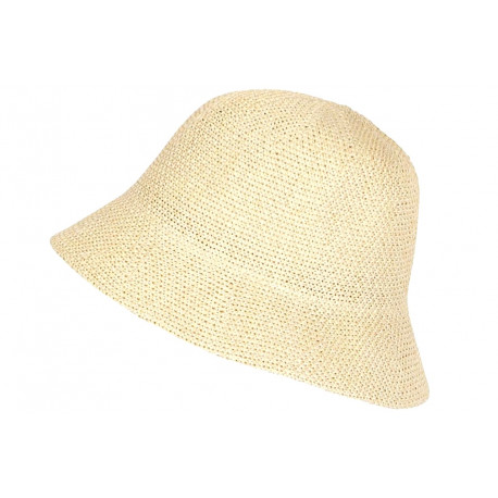 Chapeau Femme Été Beige Forme Cloche en Paille Tendance Coco CHAPEAUX Nyls Création