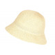 Chapeau Femme Été Beige Forme Cloche en Paille Tendance Coco CHAPEAUX Nyls Création