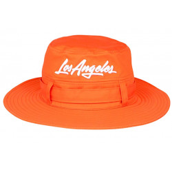 Chapeau Bob Los Angeles Orange Vif – Bob Safari Streetwear Large Bord en Coton BOB Nyls Création