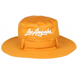 Chapeau Bob Los Angeles Jaune Camel – Bob Safari Streetwear Large Bord en Coton BOB Nyls Création