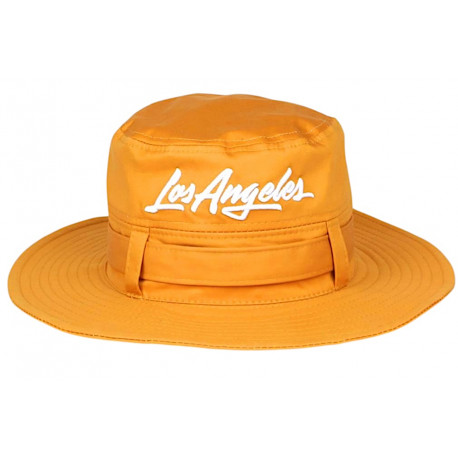 Chapeau Bob Los Angeles Jaune Camel – Bob Safari Streetwear Large Bord en Coton BOB Nyls Création