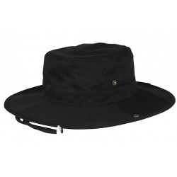 Grand Bob Safari Noir Ficelle Homme Femme – Chapeau Bob Large en Coton BOB Nyls Création