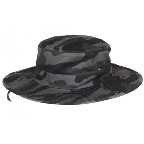 Grand Bob Camouflage Gris Large Homme Femme – Chapeau Bob Ficelle en Coton BOB Nyls Création