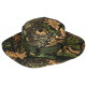 Chapeau Bob Chasse Vert et Marron Camouflage avec Ficelle de serrage Bob Safari Nyls Création