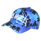 Casquette Los Angeles Bleue Tropicale Palmiers Noirs Streetwear Sunrise CASQUETTES Hip Hop Honour