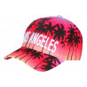 Casquette Los Angeles Rouge Tropicale Palmiers Noirs Streetwear Sunrise