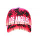 Casquette Los Angeles Rouge Tropicale Palmiers Noirs Streetwear Sunrise CASQUETTES Hip Hop Honour