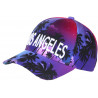 Casquette Los Angeles Violette Tropicale Palmiers Noirs Streetwear Sunrise
