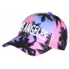 Casquette Los Angeles Violette Rose Tropicale Palmiers Streetwear Sunrise