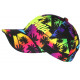 Casquette California Jaune Fluo Tropicale Palmiers Rouges Streetwear Sunrise CASQUETTES Hip Hop Honour