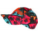 Casquette California Rouge et Turquoise Tropicale Palmiers Streetwear Sunrise CASQUETTES Hip Hop Honour