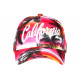 Casquette California Rose et Blanche Tropicale Palmiers Streetwear Sunrise CASQUETTES Hip Hop Honour