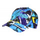 Casquette California Bleue et Jaune Tropicale Palmiers Streetwear Sunrise CASQUETTES Hip Hop Honour
