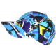 Casquette California Bleue et Jaune Tropicale Palmiers Streetwear Sunrise CASQUETTES Hip Hop Honour