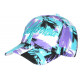 Casquette California Turquoise et Violette Tropicale Palmiers Streetwear Sunrise CASQUETTES Hip Hop Honour