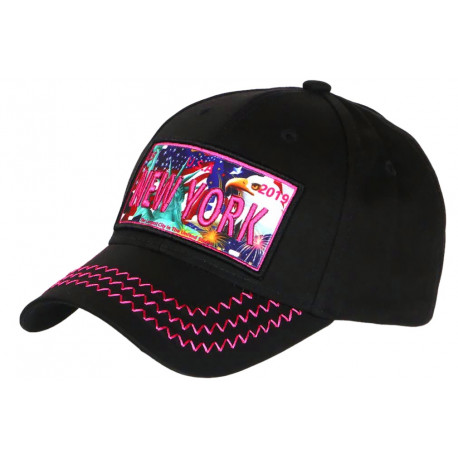 Casquette NY Rose et Noire Originale Streetwear Design City New York CASQUETTES Hip Hop Honour