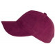 Casquette Daim Rouge Bordeaux Classe Suedine Kalter Baseball CASQUETTES Nyls Création