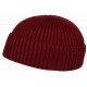 Bonnet Docker Rouge Bordeaux en Laine Look Marin Miki Hiver Gweltaz BONNETS Nyls Création