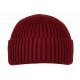 Bonnet Docker Rouge Bordeaux en Laine Look Marin Miki Hiver Gweltaz BONNETS Nyls Création