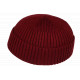 Bonnet Docker Rouge Bordeaux en Laine Look Marin Miki Hiver Gweltaz BONNETS Nyls Création