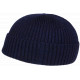 Bonnet Docker Bleu Marine en Laine Look Marin Miki Hiver Gweltaz BONNETS Nyls Création
