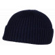 Bonnet Docker Bleu Marine en Laine Look Marin Miki Hiver Gweltaz BONNETS Nyls Création