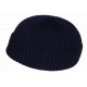 Bonnet Docker Bleu Marine en Laine Look Marin Miki Hiver Gweltaz BONNETS Nyls Création