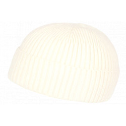 Bonnet Docker Blanc Cassé Beige en Laine Look Marin Miki Hiver Gweltaz BONNETS Nyls Création