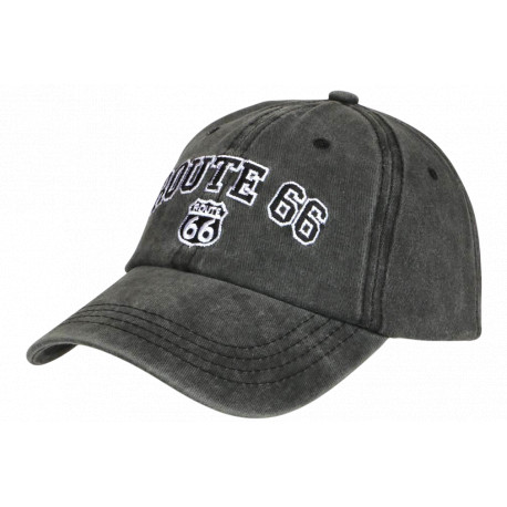 Casquette 66 Grise Vintage en Coton Design Baseball Biker CASQUETTES Nyls Création