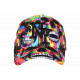Casquette Tête de Mort Noire et Rose Streetwear NY Baseball Skull CASQUETTES Hip Hop Honour